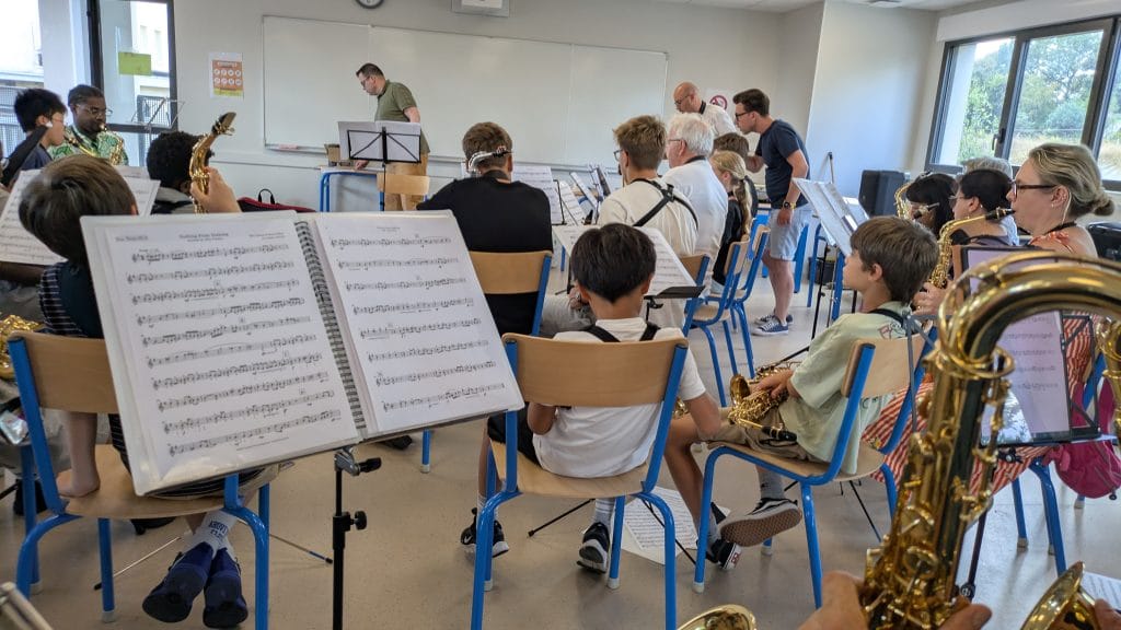 Répétition du grand ensemble de saxophone